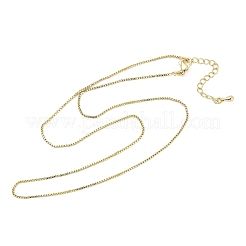 Rack Plating 1MM Brass Box Chain Necklaces for Women&nbsp;NJEW-H049-02G