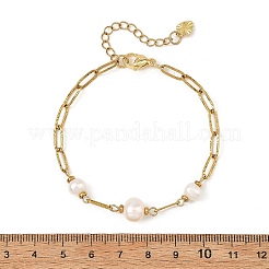 304 Stainless Steel Textured Paperclip Chain Bracelets for Women&nbsp;BJEW-JB14472