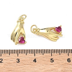 Brass Micro Pave Cubic Zirconia Pendants&nbsp;KK-F930-17G