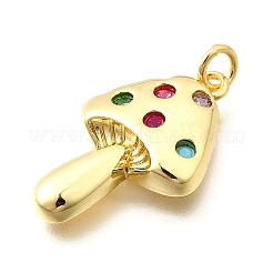 Brass Micro Pave Cubic Zirconia Pendants&nbsp;KK-F896-03G