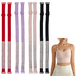 4 Pairs 4 Colors Polyester Rhinestone Non-slip Bra Straps&nbsp;FIND-CY0001-27