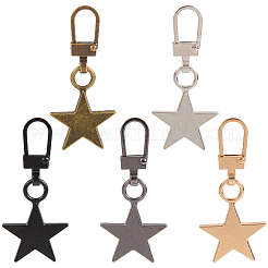 10Pcs 5 Colors Alloy Zipper Puller&nbsp;FIND-CP0003-09