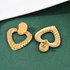 304 Stainless Steel Hollow Heart Stud Earrings&nbsp;EJEW-I320-19G
