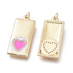 Brass Micro Pave Clear Cubic Zirconia Pendants&nbsp;ZIRC-I048-19G
