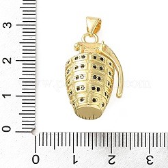 Brass Micro Pave Black Cubic Zirconia Pendants&nbsp;KK-H279-10G