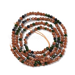 Synthetic Goldstone & Green Goldstone & Blue Goldstone Beads Strands&nbsp;G-RM250104-D5