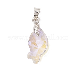 5Pcs Brass and Glass Pendants&nbsp;PALLOY-JF03365