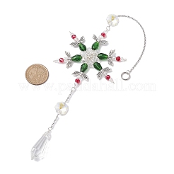 Christmas Glass Snowflake Pendant Decoration&nbsp;HJEW-TA00230