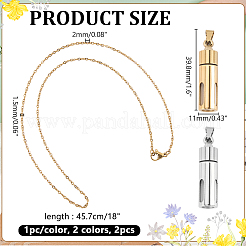 2Pcs 304 Stainless Steel Perfume Bottle Pendants&nbsp;DIY-WR0005-50