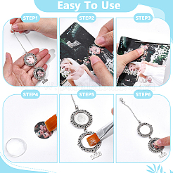 DIY Alloy Graduation Tassel Photo Pendant Decorations Making Kits&nbsp;HJEW-WR00019