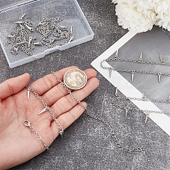 5Pcs Hip-hop Zinc Alloy Spike Tassel Pendant Necklaces&nbsp;NJEW-UN0001-56