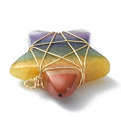 7 Chakra Gemstone Copper Wire Wrapped Pendants&nbsp;PALLOY-TA00050-01