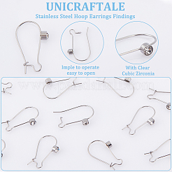 30Pcs 304 Stainless Steel Hoop Earrings Findings&nbsp;STAS-UN0049-86