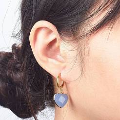 Natural Gemstone Heart Dangle Earrings&nbsp;EJEW-JE05068