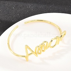 Amour Brass Open Cuff Bangles&nbsp;BJEW-F528-03G
