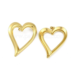 PVD Vacuum Plating 201 Stainless Steel Heart Stud Earrings for Women&nbsp;EJEW-F345-07G