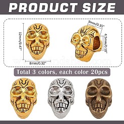 60Pcs 3 Colors Alloy European Beads&nbsp;FIND-PH0021-84