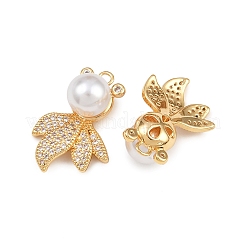 Brass Micro Pave Cubic Zirconia Pendants&nbsp;KK-A274-19G