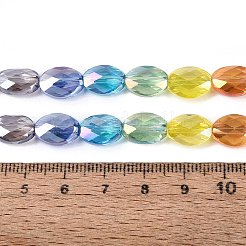 Electroplate Transparent Glass Beads Strands&nbsp;EGLA-Q135-8x11MM-03A