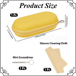 1Pc Oval PU Leather & Velvet Glasses Case&nbsp;AJEW-CN0007-23