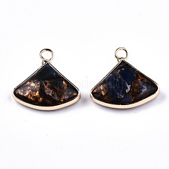 Fan Assembled Synthetic Bronzite and Regalite/Imperial Jasper Pendants&nbsp;G-N330-023-D01