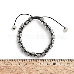 Adjustable Natural Labradorite and Non-magnetic Synthetic Hematite Braided Bead Bracelets&nbsp;BJEW-Z090-01A