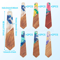 12Pcs 6 Colors Resin and Walnut Pendants&nbsp;FIND-TA0006-36D