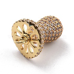 Brass Micro Pave Clear Cubic Zirconia Pendants&nbsp;KK-M222-06G