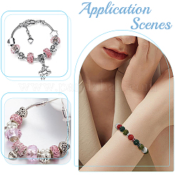 Handmade Polymer Clay Rhinestone European Large Hole Beads with Silver Color Plated Brass Cores&nbsp;FPDL-PA0001-02B