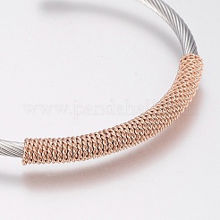 304 Stainless Steel Cuff Bangles Torque Bangles&nbsp;BJEW-H570-31