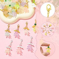 30Pcs 6 Styles Angel Acrylic & Glass Pendant Decorations&nbsp;HJEW-FS00074