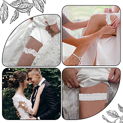 Flower Pattern Polyester Lace Elastic Bridal Garters&nbsp;AJEW-WH0470-01