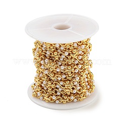 Brass with Plastic Beads Link Chains&nbsp;AJEW-Z028-01G-1