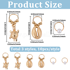 2 Bags Sea Animals Alloy Hair Braid Pendant&nbsp;OHAR-BM0001-05