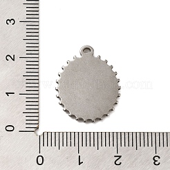 304 Stainless Steel Pendant Cabochon Settings&nbsp;STAS-G344-09P