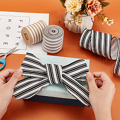 3 Rolls 3 Colors Polyester Striped Ribbons&nbsp;OCOR-GA0001-87