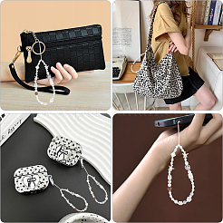 Alloy Acrylic Imitation Pearl Phone Hand Strap Chains&nbsp;HJEW-WH20019-18
