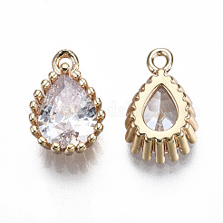 Brass Clear Cubic Zirconia Charms&nbsp;X-KK-S359-129-B01-RS