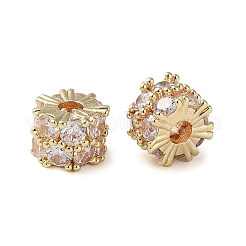 Rack Plating Brass Micro Pave Cubic Zirconia Beads&nbsp;KK-M269-02G