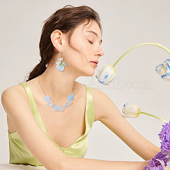 100Pcs 4 Styles Baking Paint Transparent Glass Bead Caps&nbsp;DGLA-TA0001-51