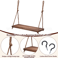 4Pcs Rectangle Wooden Hanging Stands for Plants&nbsp;ODIS-WA0001-15