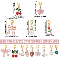 28Pcs 14 Styles Alloy Enamel Pendant Decorations&nbsp;HJEW-BM0001-26