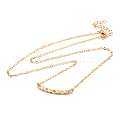 Brass Pave Clear Cubic Zirconia Cable Chain Hexagon Pendant Necklaces for Women&nbsp;LS-NJEW-U006-02A-KCG