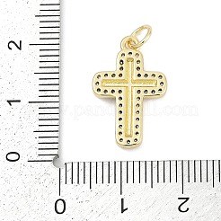 Brass Micro Pave Clear Cubic Zirconia Pendants&nbsp;KK-G522-51G-03
