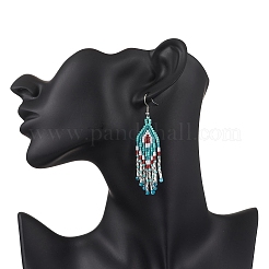 Natural Magnesite Rhombus Dangle Earrings&nbsp;EJEW-MZ00567-03