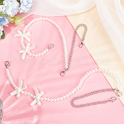 2Pcs Adjustable ABS Imitation Pearl Beaded Bag Straps&nbsp;DIY-AR0003-16C