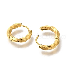 Ion Plating(IP) 304 Stainless Steel Hoop Earrings&nbsp;EJEW-H018-05G-01