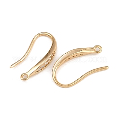 Brass Micro Pave Clear Cubic Zirconia Earring Hooks&nbsp;KK-F910-24G