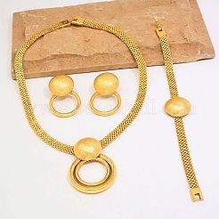 Iron Mesh Chain Bracelets & Earrings & Necklaces Sets for Women&nbsp;YW1644