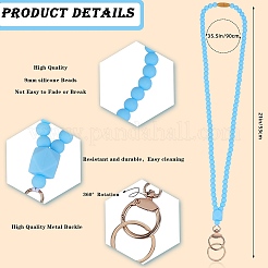 Silicone Beaded ID Card Neck Straps&nbsp;NJEW-SW00025-03
